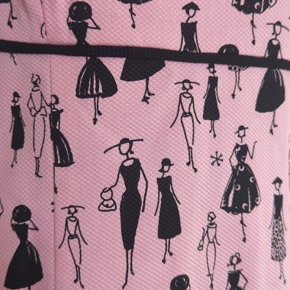 Paraphrase Fit Flare Fully Lined Novelty Print Dress 60s Size 6 - Picture 7 of 11